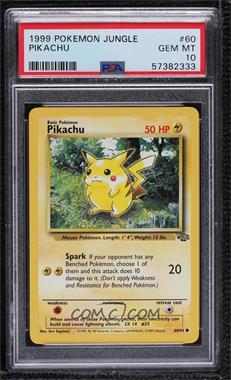 1999 Pokemon Jungle - [Base] #60 - Pikachu [PSA 10 GEM MT]