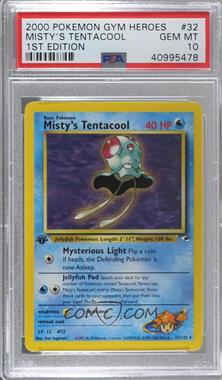 2000 Pokemon - Gym Heroes - [Base] - 1st Edition #32 - Misty's Tentacool [PSA 10 GEM MT]