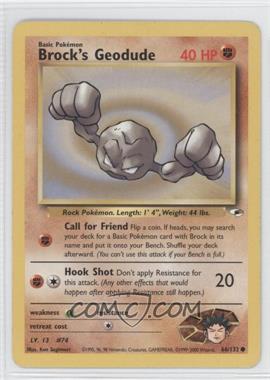 2000 Pokemon - Gym Heroes - [Base] - Unlimited #66 - Brock's Geodude [Noted]