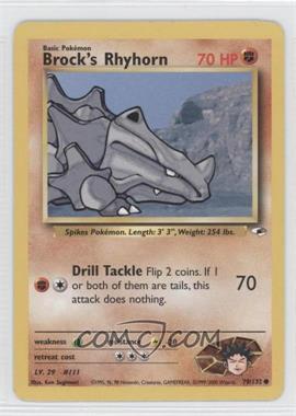 2000 Pokemon - Gym Heroes - [Base] - Unlimited #70 - Brock's Rhyhorn [Noted]