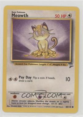 2000 Pokemon Base Set 2 - [Base] #80 - Meowth [EX to NM]