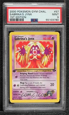 2000 Pokemon Gym Challenge - [Base] - 1st Edition #57 - Sabrina's Jynx [PSA 9 MINT]