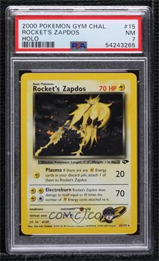 2000 Pokemon Gym Challenge - [Base] - Unlimited #15 - Holo - Rocket's Zapdos [PSA 7 NM]