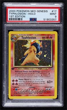 2000 Pokemon Neo Genesis - [Base] - 1st Edition #17 - Holo - Typhlosion [PSA 9 MINT]