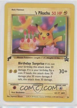 2000 Pokemon Pikachu World Collection - Promos #24 - Birthday Pikachu (English)