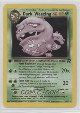 2000 Pokemon Team Rocket - [Base] - 1st Edition #14 - Holo - Dark Weezing