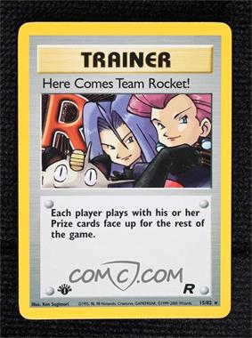 2000 Pokemon Team Rocket - [Base] - 1st Edition #15 - Holo - Here Comes Team Rocket!