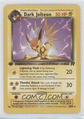 2000 Pokemon Team Rocket - [Base] - 1st Edition #38 - Dark Jolteon [Good to VG‑EX]