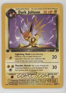 2000 Pokemon Team Rocket - [Base] - 1st Edition #38 - Dark Jolteon