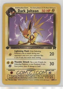 2000 Pokemon Team Rocket - [Base] - 1st Edition #38 - Dark Jolteon