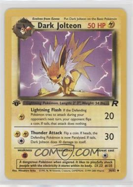 2000 Pokemon Team Rocket - [Base] - 1st Edition #38 - Dark Jolteon