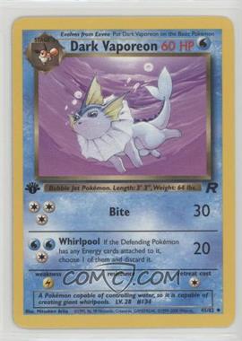 2000 Pokemon Team Rocket - [Base] - 1st Edition #45 - Dark Vaporeon