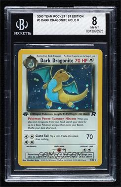 2000 Pokemon Team Rocket - [Base] - 1st Edition #5 - Holo - Dark Dragonite [BGS 8 NM‑MT]