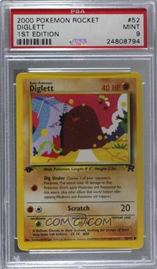 2000 Pokemon Team Rocket - [Base] - 1st Edition #52 - Diglett [PSA 9 MINT]