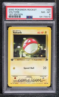 2000 Pokemon Team Rocket - [Base] - 1st Edition #69 - Voltorb [PSA 8 NM‑MT]