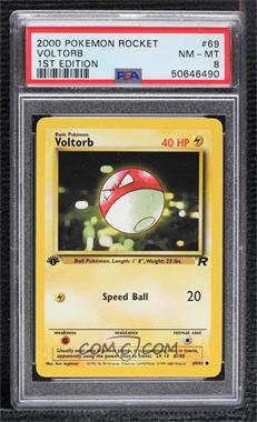 2000 Pokemon Team Rocket - [Base] - 1st Edition #69 - Voltorb [PSA 8 NM‑MT]