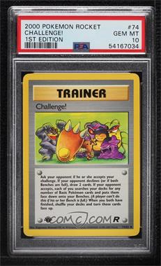 2000 Pokemon Team Rocket - [Base] - 1st Edition #74 - Challenge! [PSA 10 GEM MT]