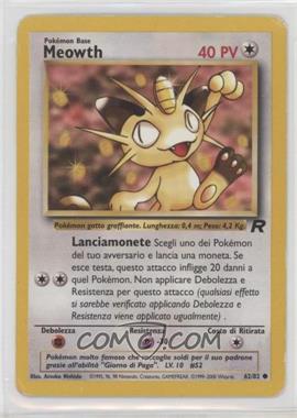 2000 Pokemon Team Rocket - [Base] - Italian #62 - Meowth [Poor to Fair]