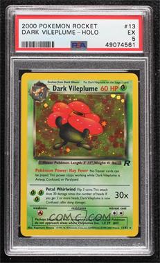 2000 Pokemon Team Rocket - [Base] #13 - Holo - Dark Vileplume [PSA 5 EX]