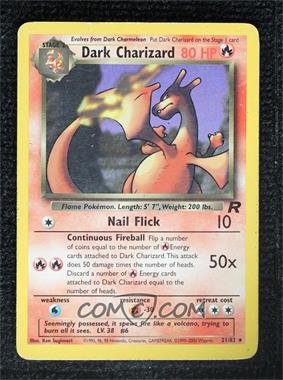 2000 Pokemon Team Rocket - [Base] #21 - Dark Charizard [EX to NM]