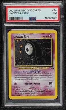 2001 Pokemon - Neo Discovery - [Base] - Unlimited #14 - Holo - Unown A [PSA 7 NM]