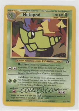 2001 Pokemon - Neo Discovery - [Base] - Unlimited #42 - Metapod [EX to NM]