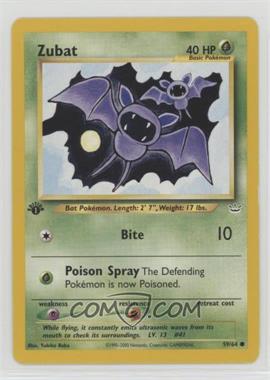 2001 Pokemon - Neo Revelation - [Base] - 1st Edition #59 - Zubat