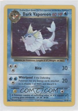 2002 Pokemon Legendary Collection - [Base] #9 - Holo - Dark Vaporeon