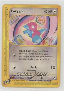 2002 Pokemon e-Card Series - Aquapolis - [Base] #103a - Porygon