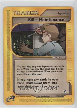 2002 Pokemon e-Card Series - Expedition - [Base] #137 - Bill's Maintenance [Noted]