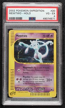 2002 Pokemon e-Card Series - Expedition - [Base] #20 - Holo - Mewtwo [PSA 4 VG‑EX]