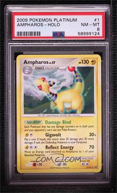 2009 Pokémon - Platinum - [Base] #1 - Holo - Ampharos [PSA 8 NM‑MT]