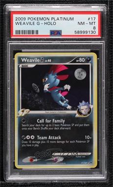 2009 Pokémon - Platinum - [Base] #17 - Holo - Weavile [PSA 8 NM‑MT]