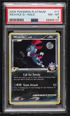 2009 Pokémon - Platinum - [Base] #17 - Holo - Weavile [PSA 8 NM‑MT]