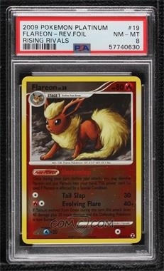 2009 Pokémon Platinum - Rising Rivals - [Base] - Reverse Foil #19 - Flareon [PSA 8 NM‑MT]