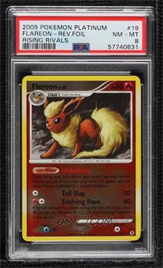 2009 Pokémon Platinum - Rising Rivals - [Base] - Reverse Foil #19 - Flareon [PSA 8 NM‑MT]