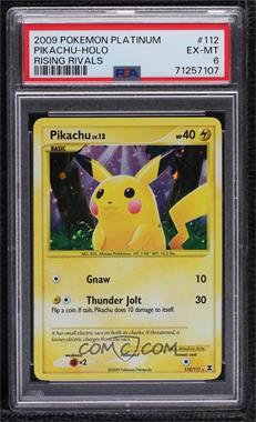 2009 Pokémon Platinum - Rising Rivals - [Base] #112 - Pikachu [PSA 6 EX‑MT]