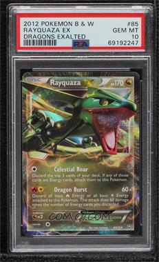 2012 Pokémon Black & White - Dragons Exalted - [Base] #85 - Rayquaza ex [PSA 10 GEM MT]