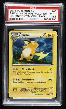 2014 Pokémon - XY - [Base] #43 - Holo - Raichu [PSA 8.5 NM‑MT+]