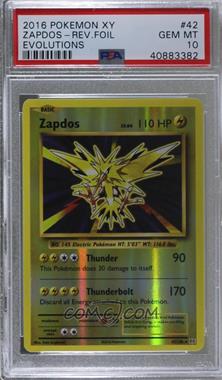 2016 Pokémon XY Evolutions - 20th Anniversary [Base] - Reverse Foil #42 - Zapdos [PSA 10 GEM MT]