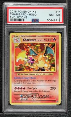 2016 Pokémon XY Evolutions - 20th Anniversary [Base] #11 - Holo - Charizard [PSA 8 NM‑MT]