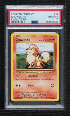 2016 Pokémon XY Evolutions - 20th Anniversary [Base] #17 - Growlithe [PSA 10 GEM MT]