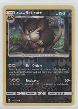 2017 Pokémon Sun & Moon - Base - [Base] - Reverse Foil #77 - Alolan Raticate