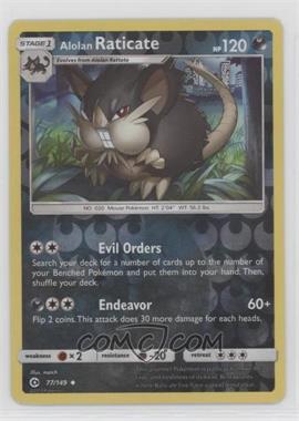 2017 Pokémon Sun & Moon - Base - [Base] - Reverse Foil #77 - Alolan Raticate