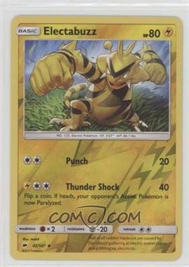 2017 Pokémon Sun & Moon - Burning Shadows - [Base] - Reverse Foil #42 - Electabuzz