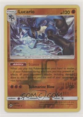 2017 Pokémon Sun & Moon - Burning Shadows - [Base] - Reverse Foil #71 - Lucario