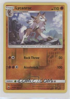 2017 Pokémon Sun & Moon - Burning Shadows - [Base] - Reverse Foil #76 - Lycanroc