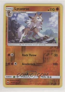 2017 Pokémon Sun & Moon - Burning Shadows - [Base] - Reverse Foil #76 - Lycanroc