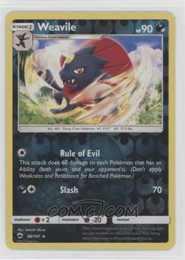 2017 Pokémon Sun & Moon - Burning Shadows - [Base] - Reverse Foil #86 - Weavile