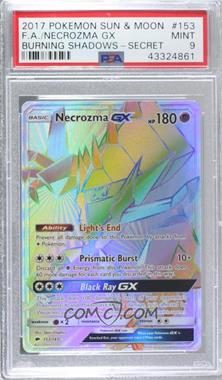 2017 Pokémon Sun & Moon - Burning Shadows - [Base] #153 - Rainbow - Necrozma GX [PSA 9 MINT]